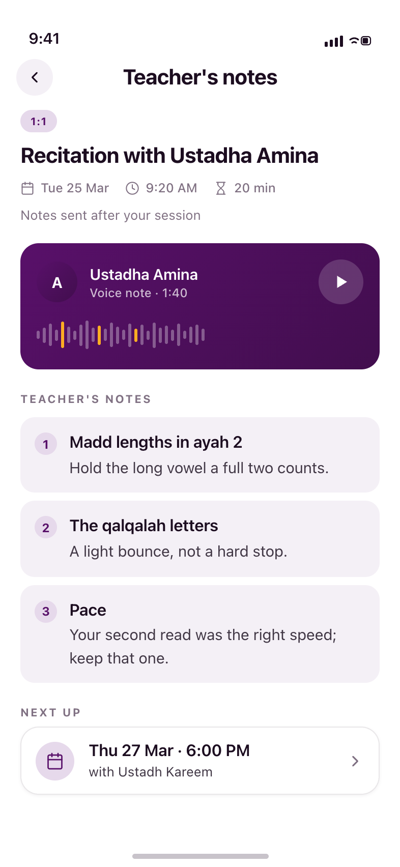 Appointment — teacher's notes