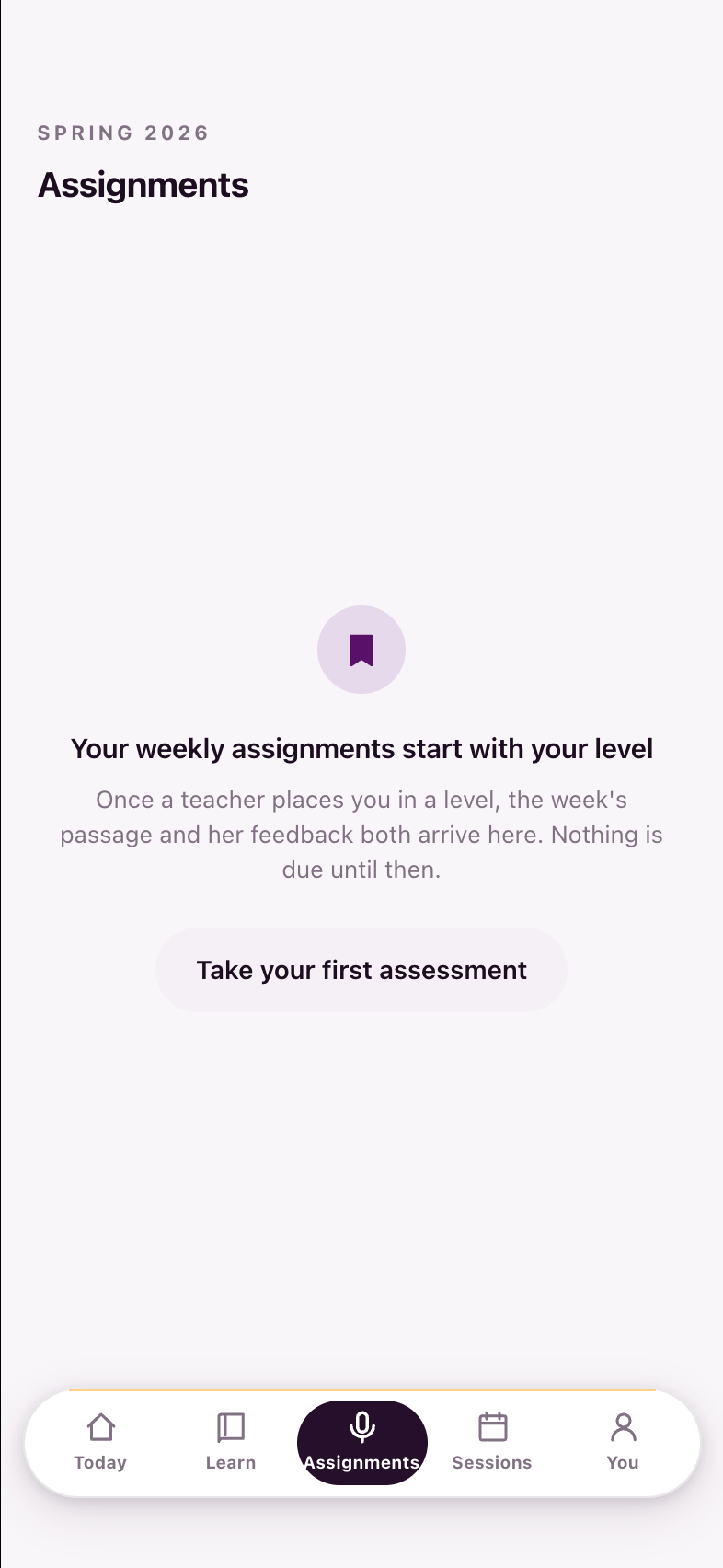Assignments — before a level