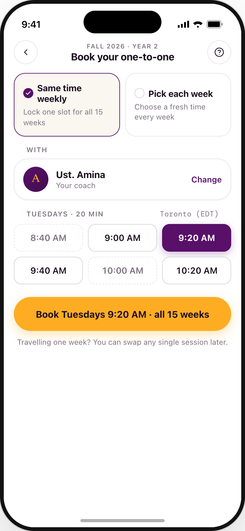 Book your one-to-one